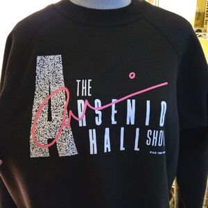 VINTAGE 1989 Arsenio Hall Show  Black Crewneck Sweater with Stylish Retro Design